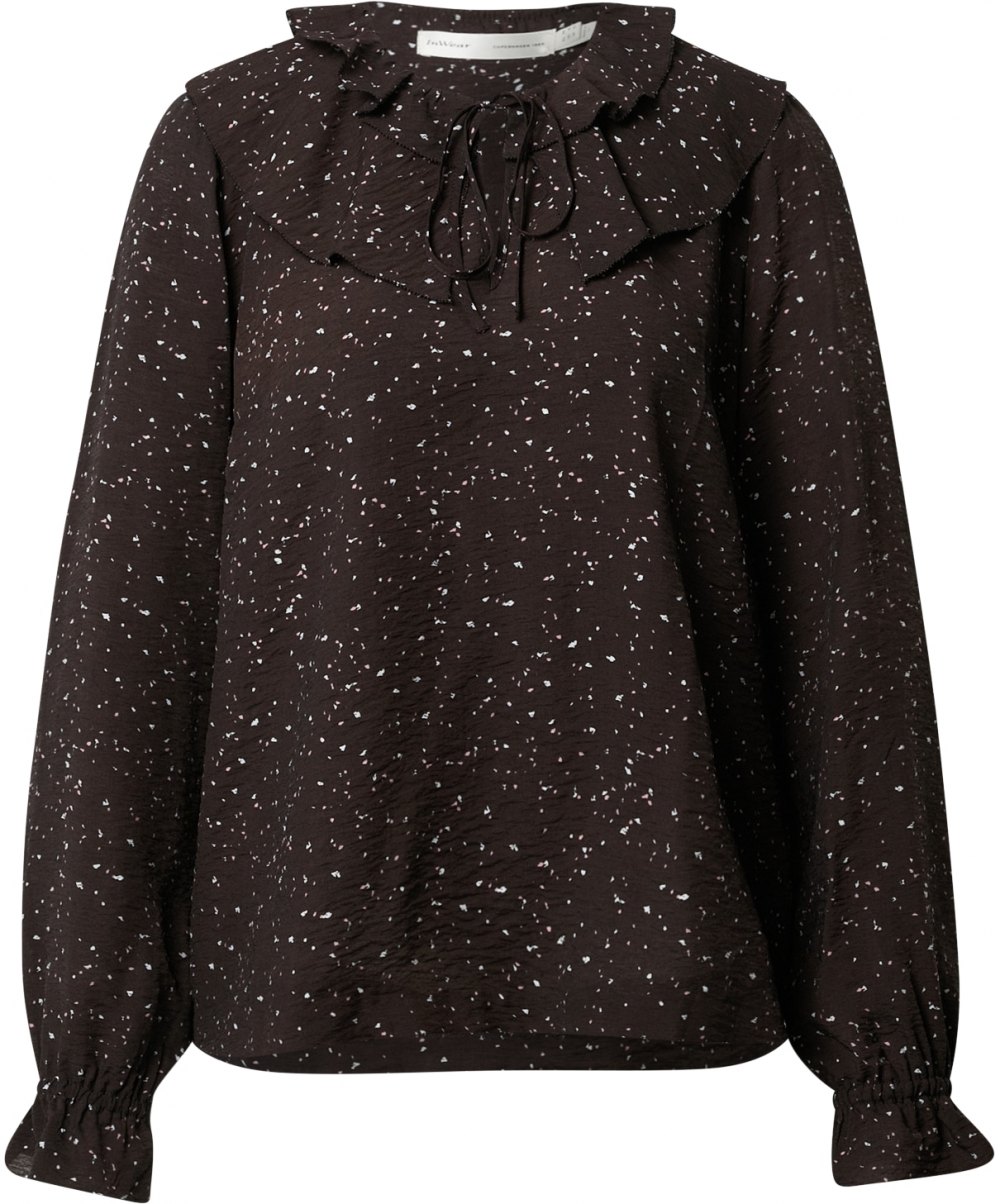 InWear Blúzka 'Mikia'  tmavohnedá / biela