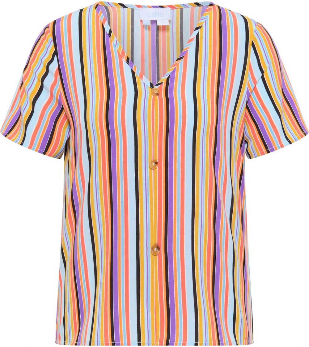 usha BLUE LABEL Blúzka  svetlomodrá / karí / fialová / oranžová / čierna