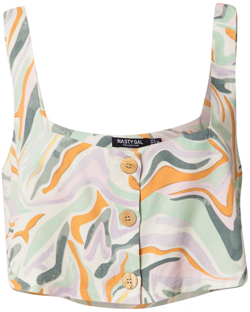 Nasty Gal Top  mätová / tmavozelená / pastelovo fialová / oranžová / biela