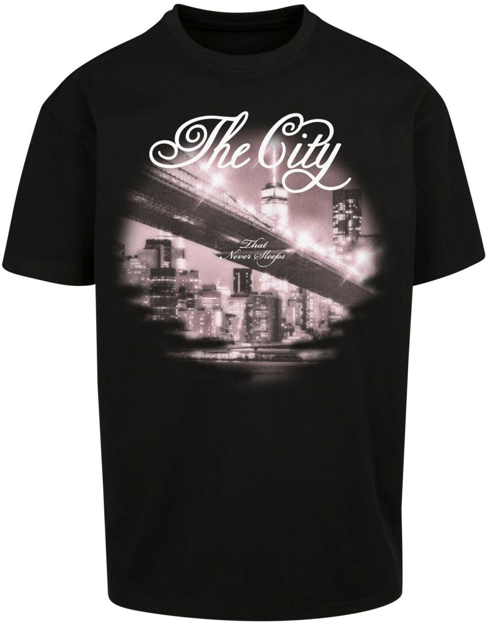 Mister Tee Tričko 'The City'  orgovánová / svetlofialová / čierna / biela
