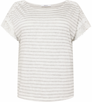 ABOUT YOU Curvy Tričko 'Karima'  sivá / biela