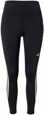 4F Športové nohavice  svetlozelená / čierna / biela