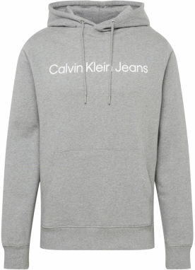 Calvin Klein Jeans Mikina  sivá / biela