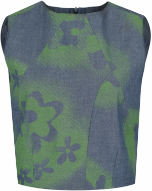 ABOUT YOU REBIRTH STUDIOS Top 'Gossy'  modrá / zelená