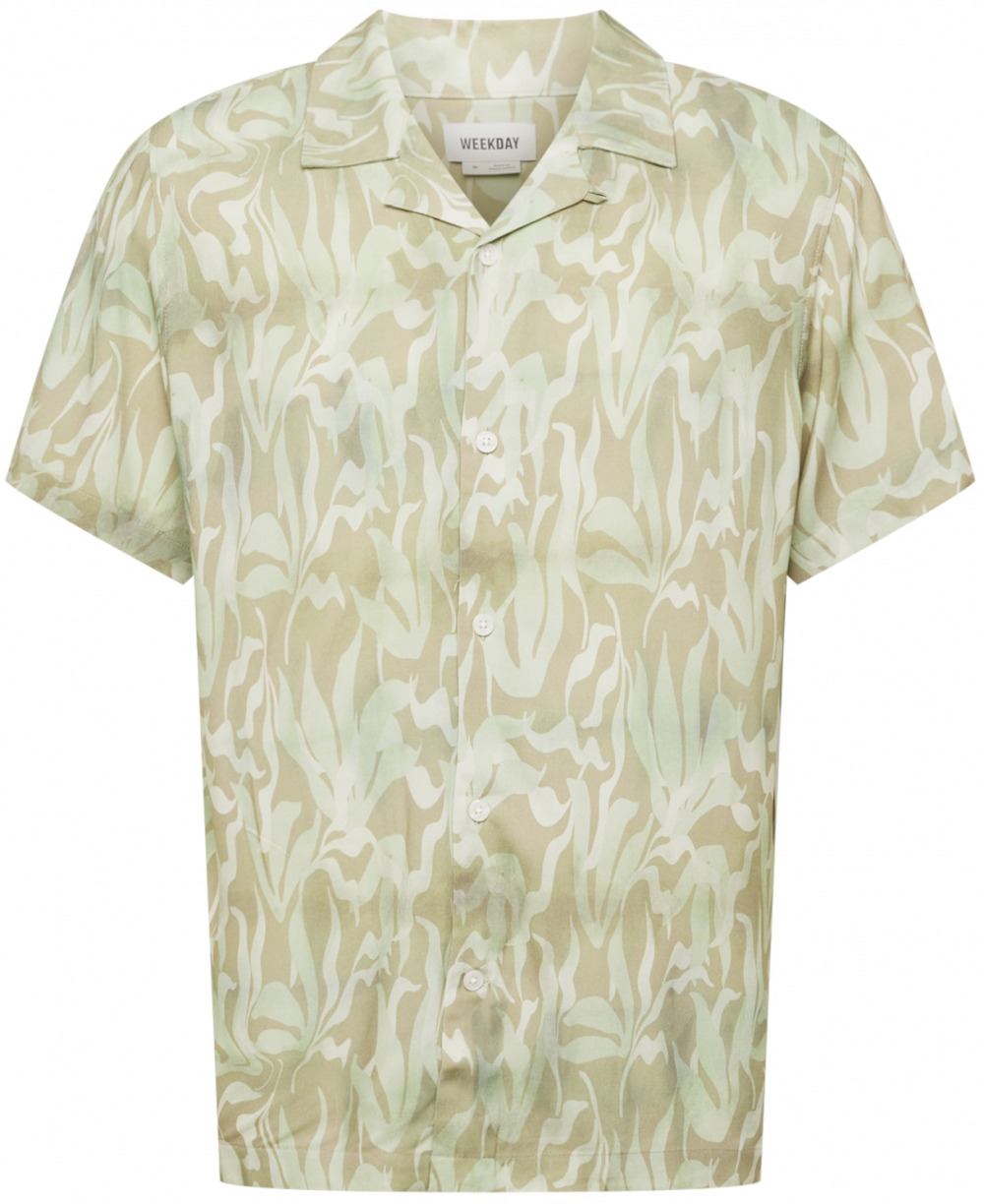 WEEKDAY Košeľa  béžová / kaki / pastelovo zelená