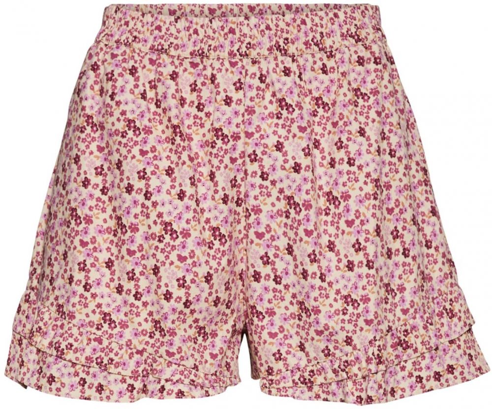 VERO MODA Nohavice 'Nicoline'  béžová / farba ťavej srsti / fialová / svetlofialová / červeno-fialová