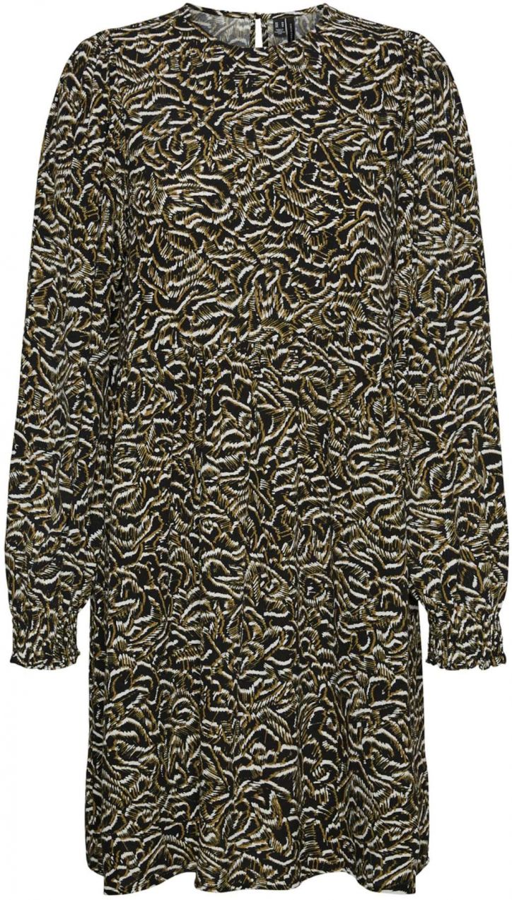 VERO MODA Šaty  hnedá / čierna / biela