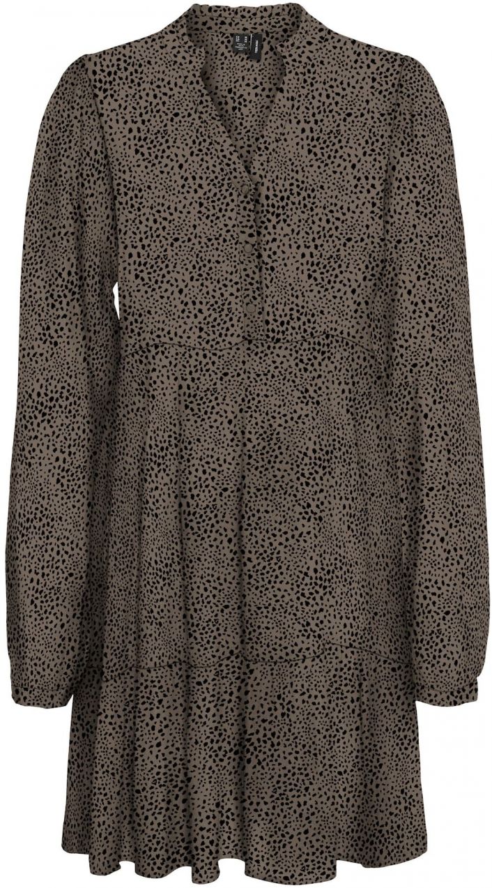 VERO MODA Košeľové šaty 'Caitlynn'  tmavošedá / čierna