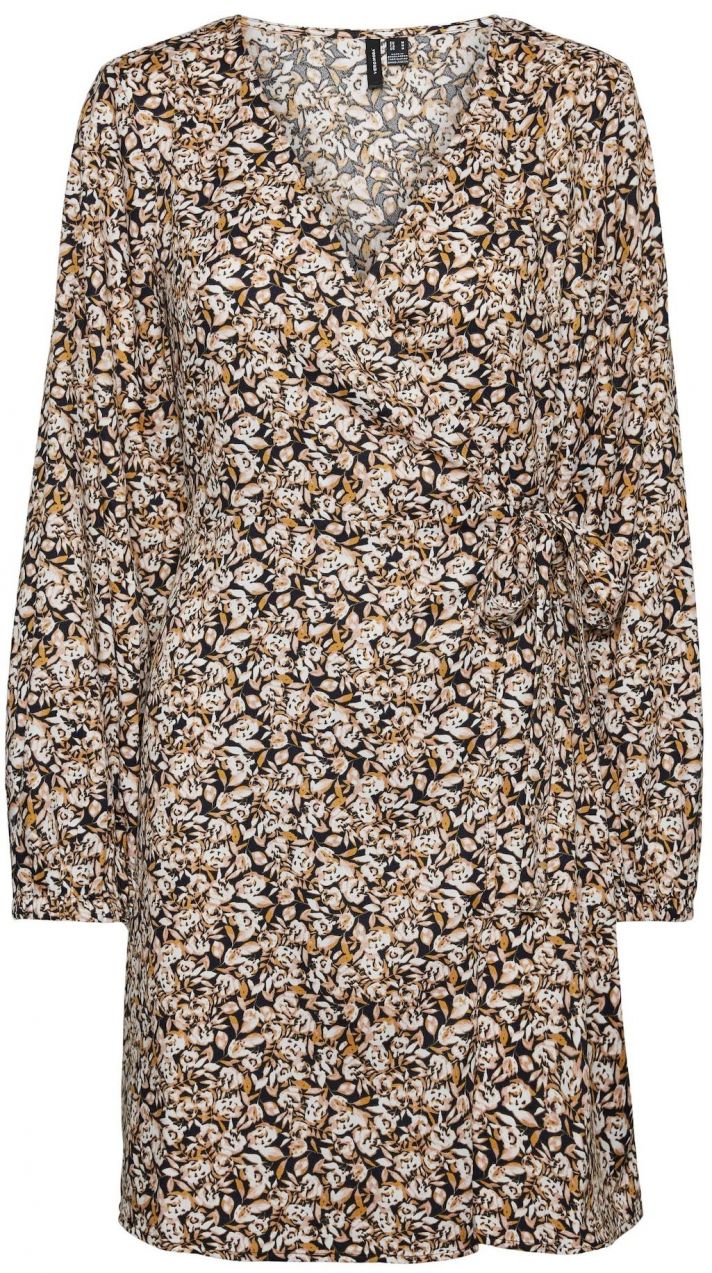 VERO MODA Šaty 'Isa'  svetlobéžová / tmavomodrá / zlatá žltá / biela
