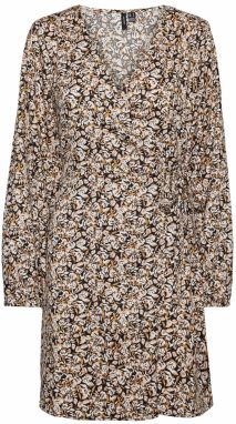 VERO MODA Šaty 'Isa'  svetlobéžová / tmavomodrá / zlatá žltá / biela