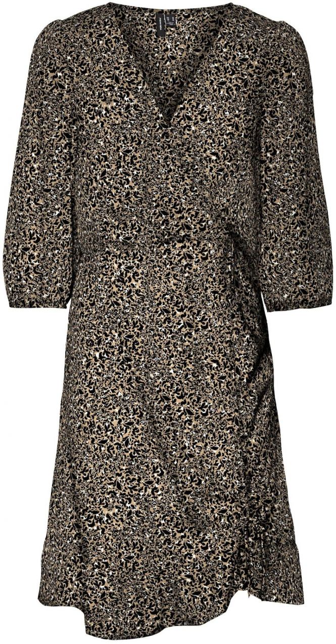 VERO MODA Šaty 'Olga'  hnedá / čierna / biela