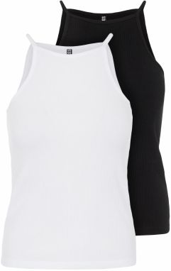 Pieces Petite Top 'Ardena'  čierna / šedobiela