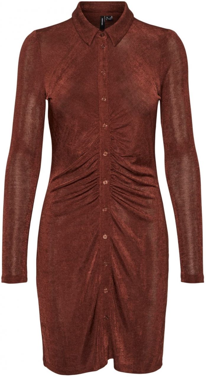 VERO MODA Košeľové šaty  hnedá