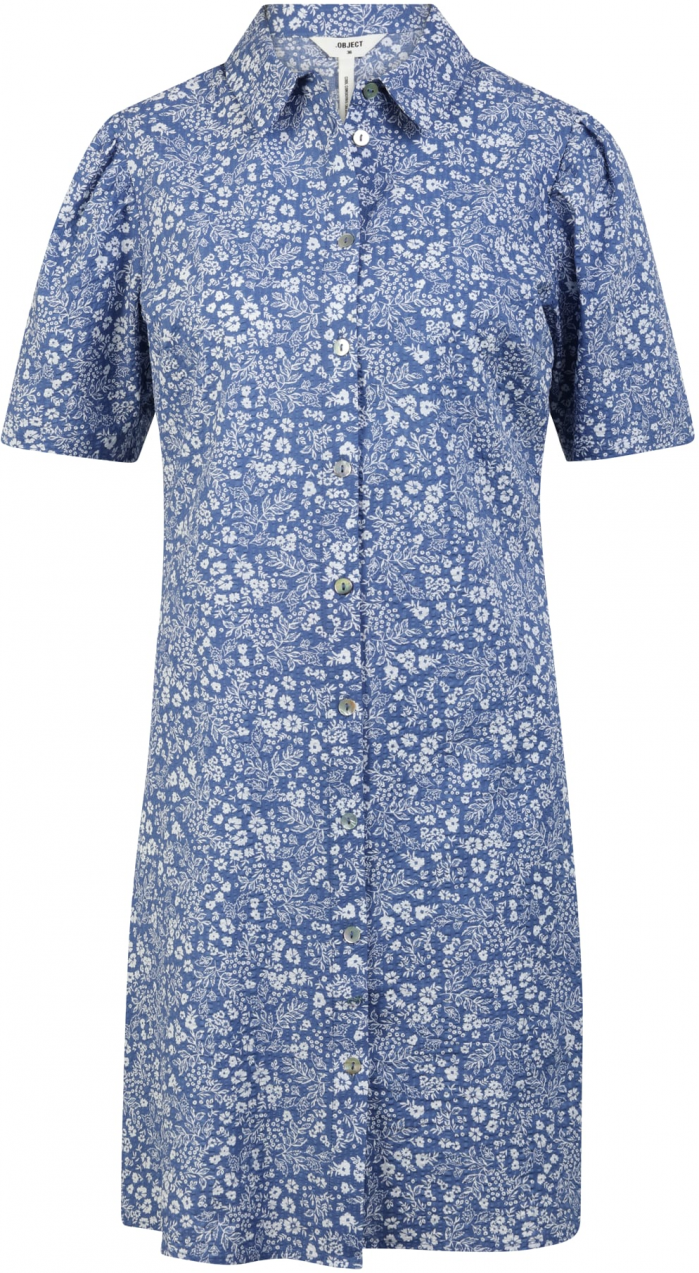 OBJECT Petite Košeľové šaty 'MIE'  modrá denim / biela