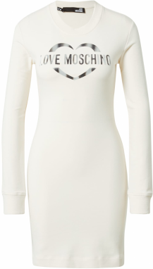 Love Moschino Šaty  krémová / sivá / tmavosivá