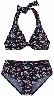 LASCANA Bikiny  ružová / čierna / biela