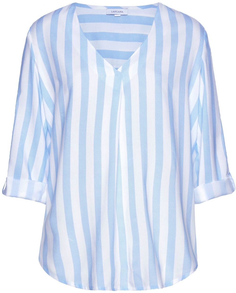 LASCANA Blúzka  svetlomodrá / biela