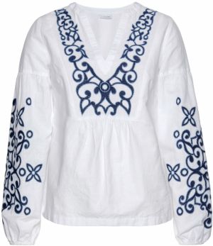 LASCANA Blúzka  modrá / biela