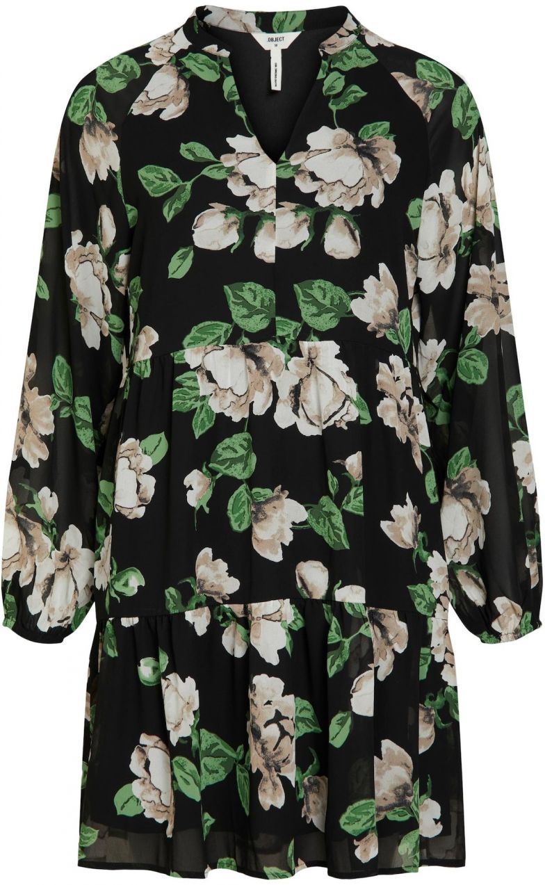 OBJECT Šaty 'MILA GIA'  béžová / sivobéžová / svetlozelená / čierna