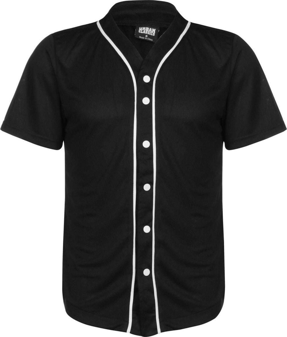 Urban Classics Košeľa 'Baseball'  čierna / biela