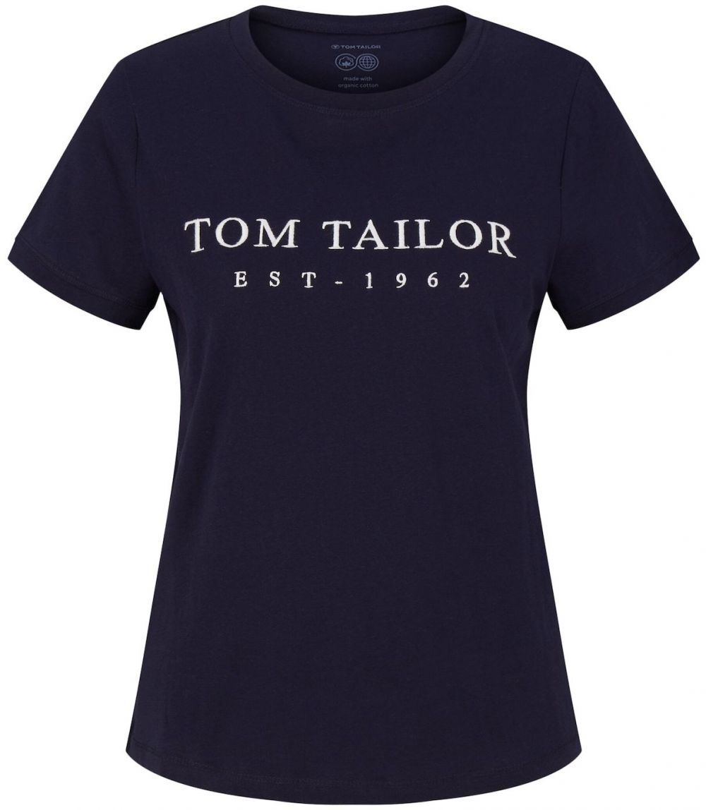 TOM TAILOR Tričko  námornícka modrá / biela