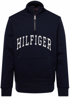 TOMMY HILFIGER Mikina  tmavomodrá / biela