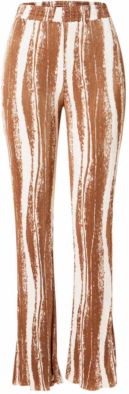 Nasty Gal Nohavice  hnedá / biela