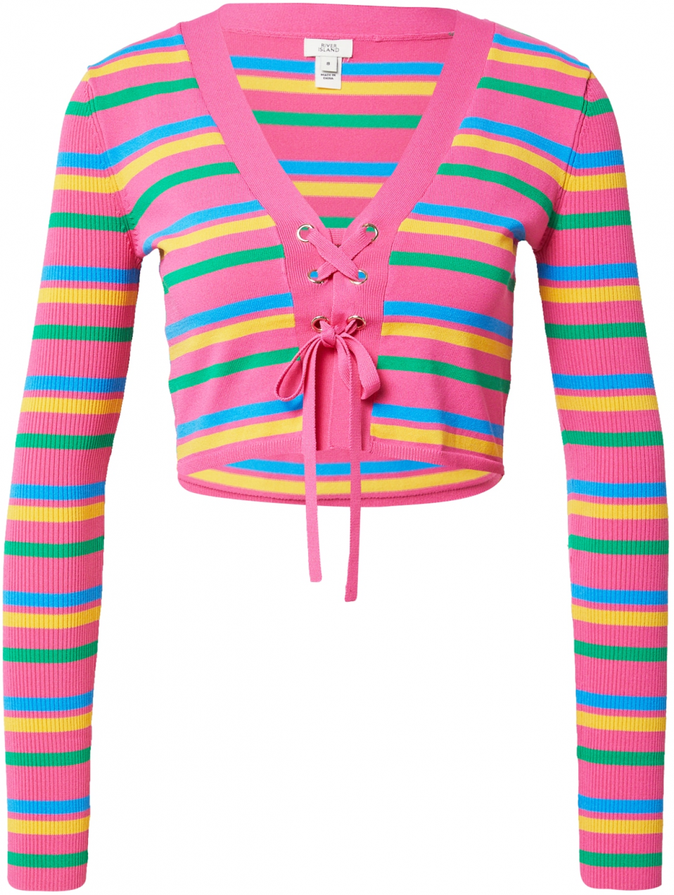 River Island Sveter  azúrová / medová / trávovo zelená / fuksia