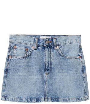 MANGO Sukňa  modrá denim