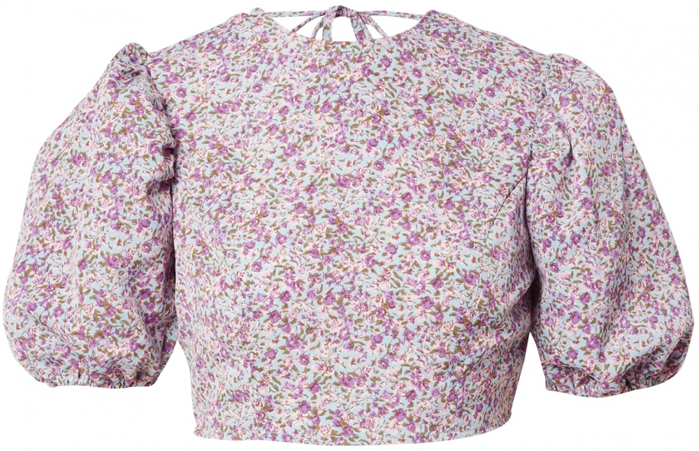 Nasty Gal Blúzka  svetlomodrá / olivová / fialová / biela