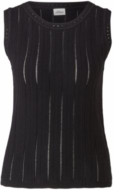 s.Oliver BLACK LABEL Vyšívaný top  čierna