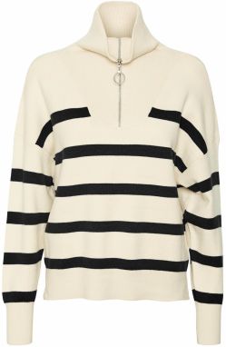 VERO MODA Sveter 'Saba'  krémová / čierna