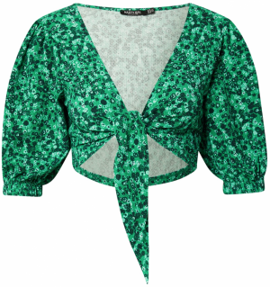 Nasty Gal Blúzka  zelená / mätová / tmavozelená