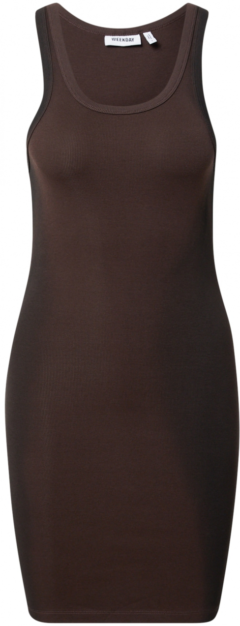 WEEKDAY Letné šaty  tmavohnedá