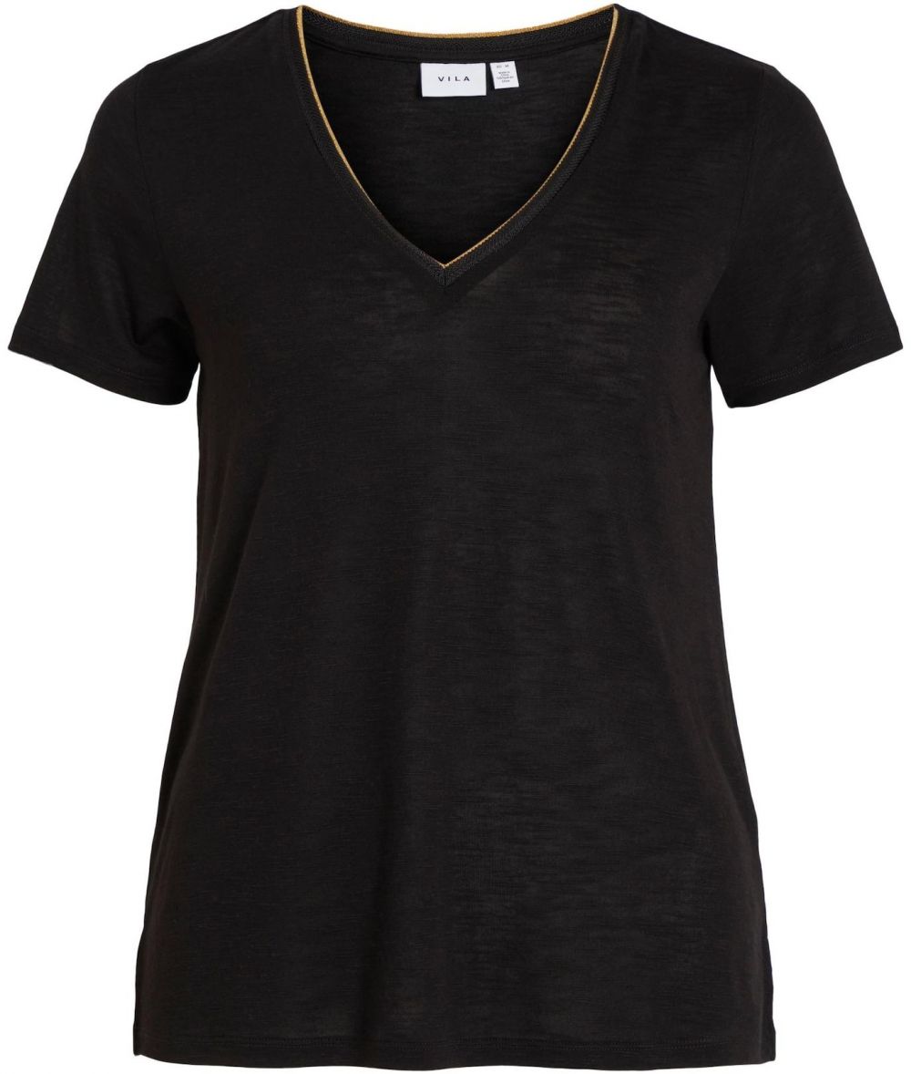 VILA Tričko 'Noel'  zlatá / čierna