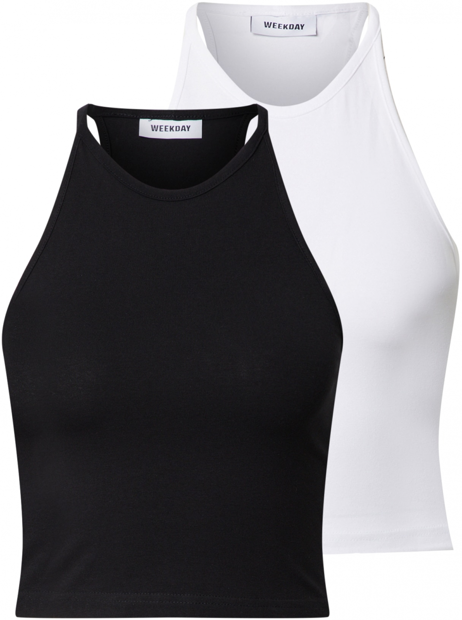 WEEKDAY Top  čierna / biela