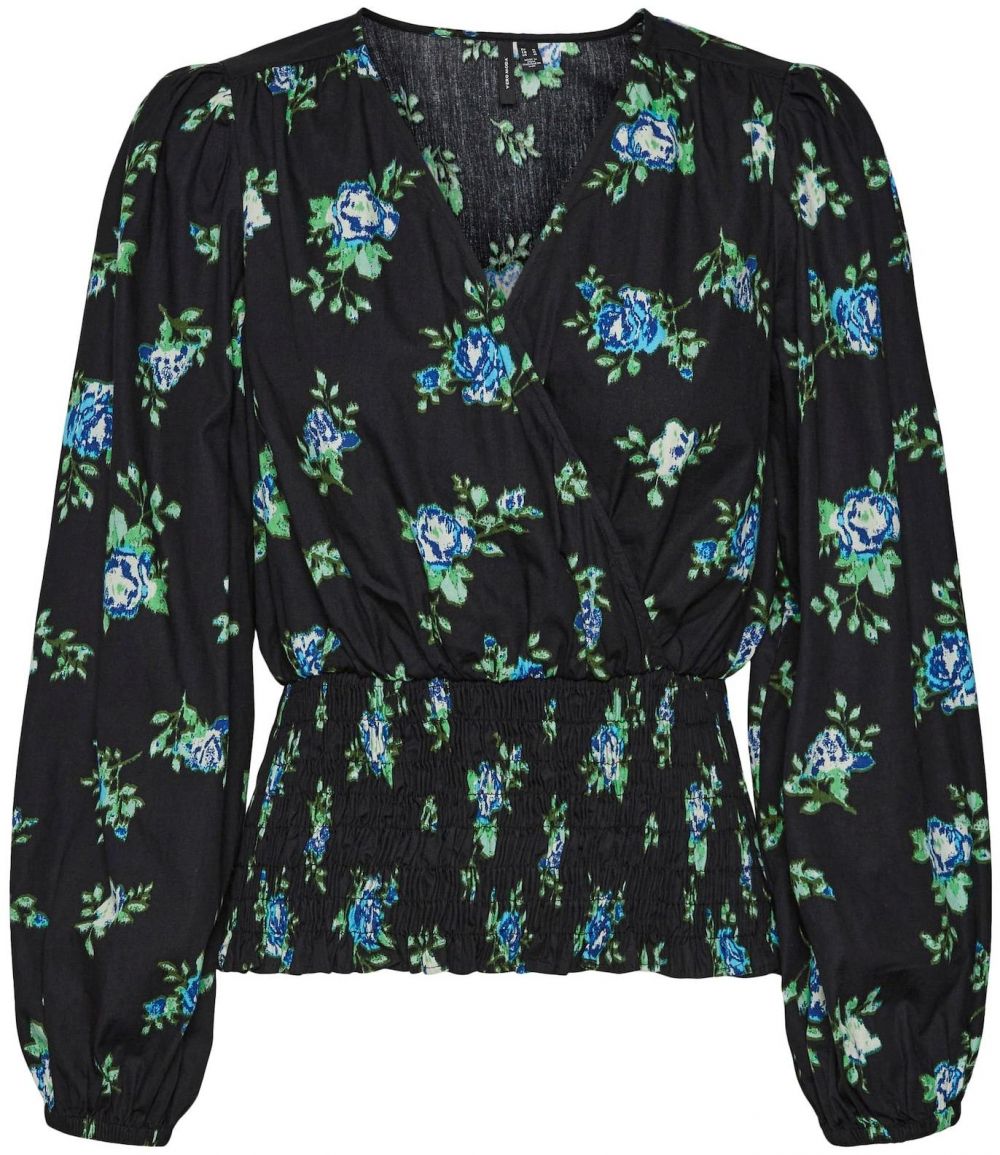 VERO MODA Blúzka 'BELLA SANNA'  svetlomodrá / zelená / čierna / biela