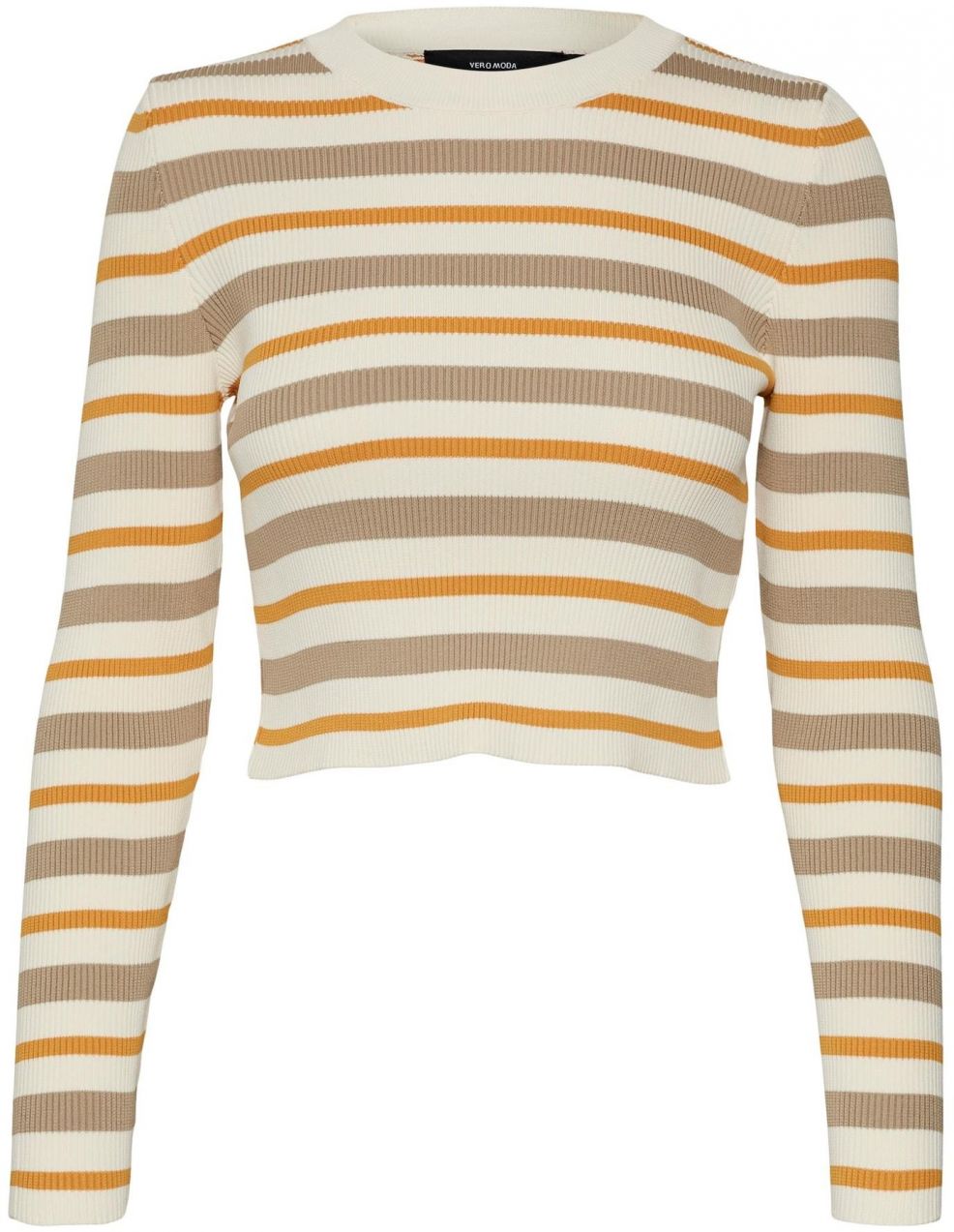 VERO MODA Sveter 'ANITA'  koňaková / mokka / pastelovo žltá