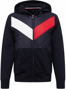 TOMMY HILFIGER Tepláková bunda  námornícka modrá / červená / biela