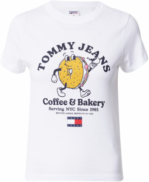 Tommy Jeans Tričko  horčicová / červená / čierna / biela