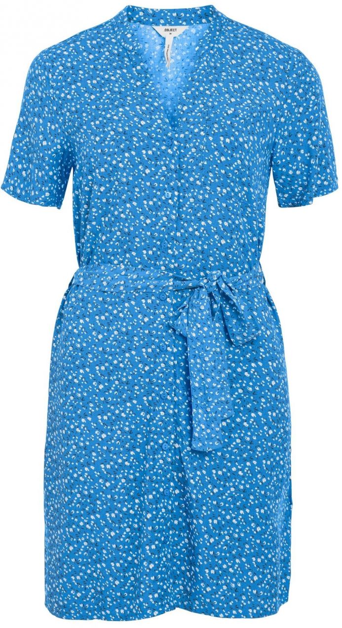 OBJECT Košeľové šaty 'EMA ELISE'  modrá / čierna / biela