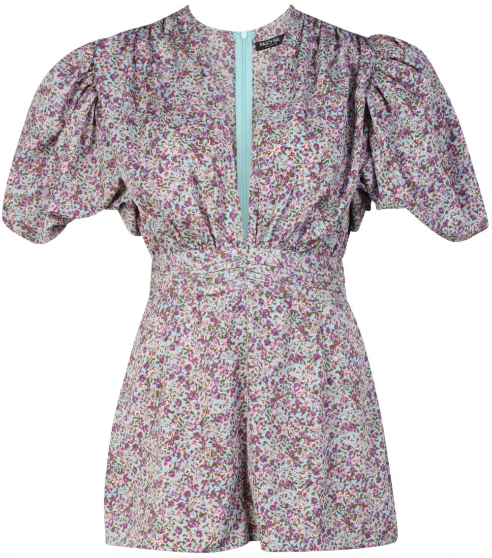 Nasty Gal Petite Overal  tyrkysová / sivá / fialová