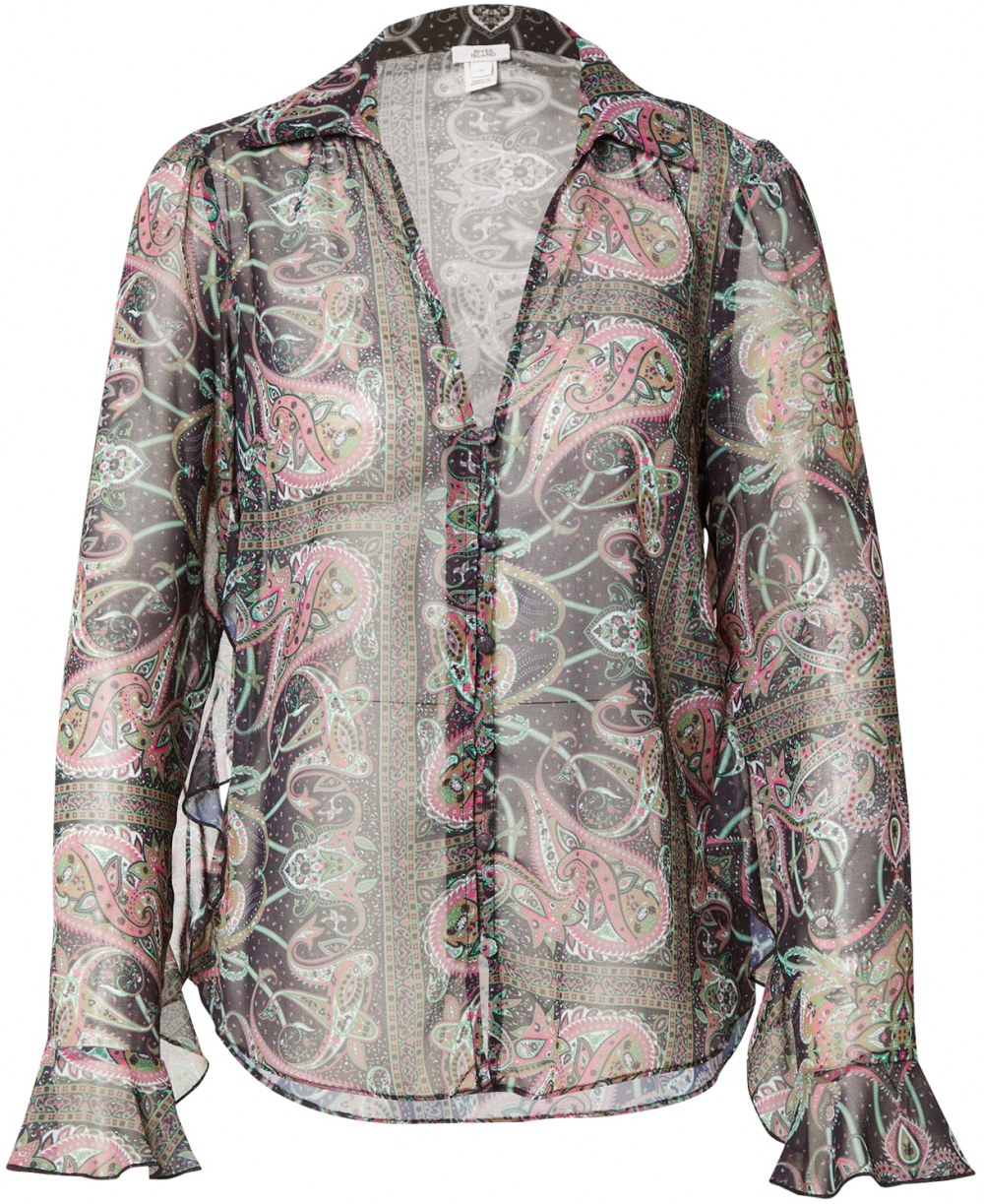 River Island Blúzka  zelená / fuksia / čierna / biela