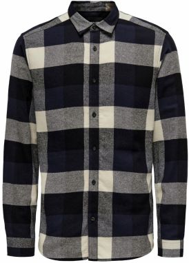 Only & Sons Košeľa 'Gudmund'  krémová / námornícka modrá / čierna