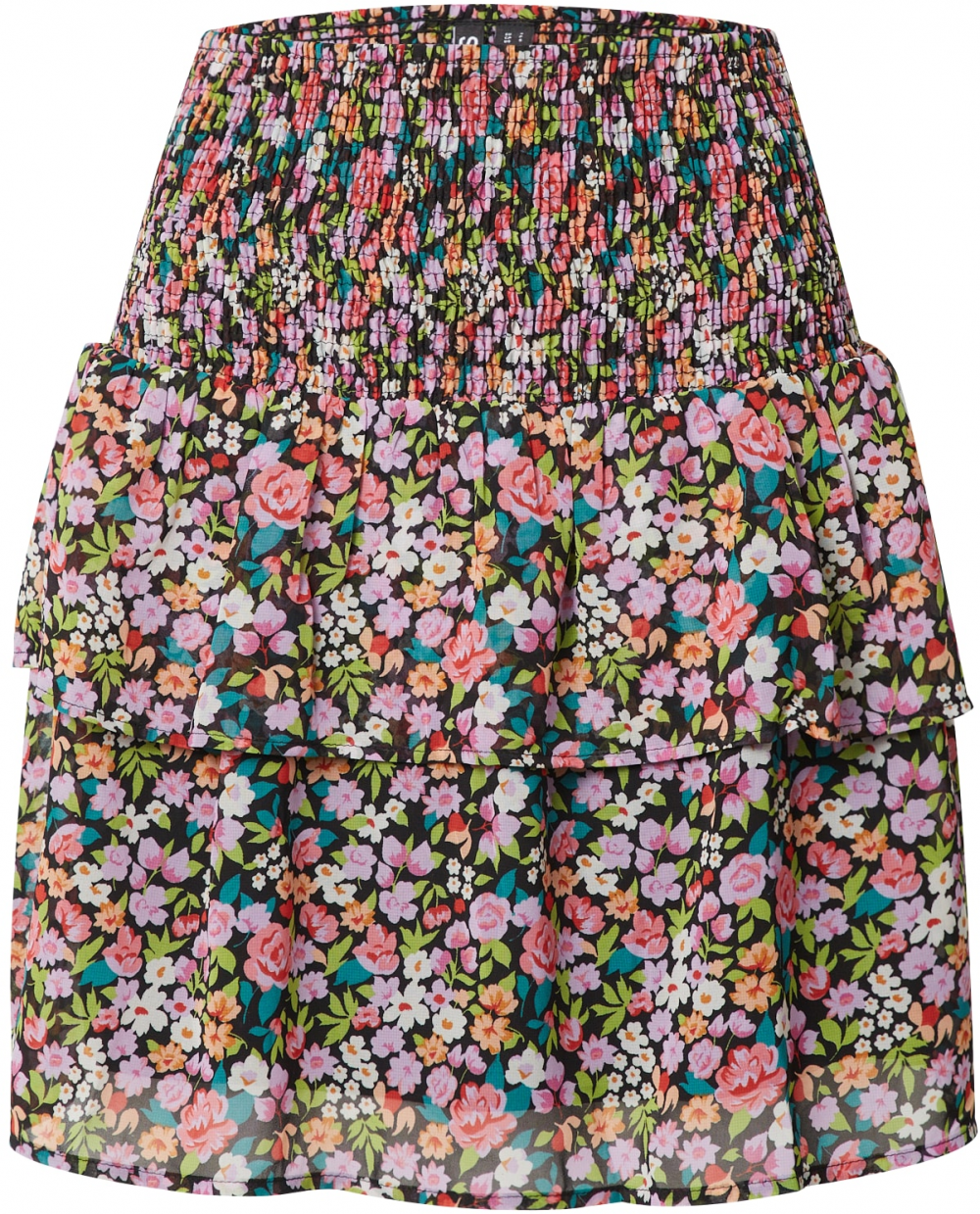 PIECES Sukňa 'LEON'  svetlozelená / oranžová / ružová / čierna