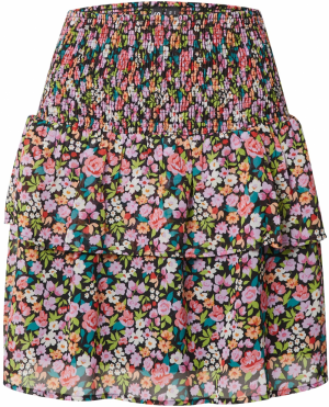 PIECES Sukňa 'LEON'  svetlozelená / oranžová / ružová / čierna