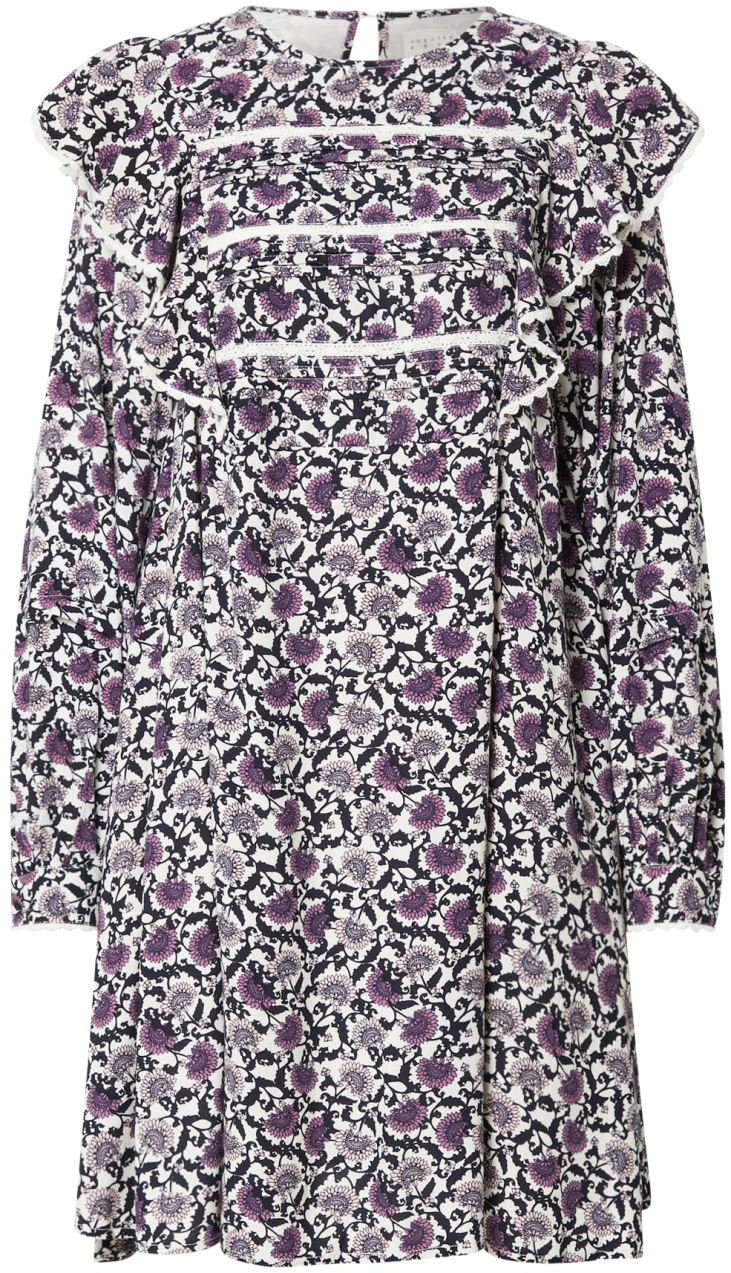 Atelier Rêve Košeľové šaty  fialová / púdrová / čierna / biela