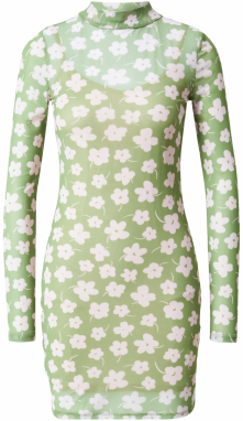 Cotton On Šaty  svetlozelená / biela