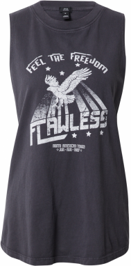 River Island Top 'FLAWLESS'  sivá / biela