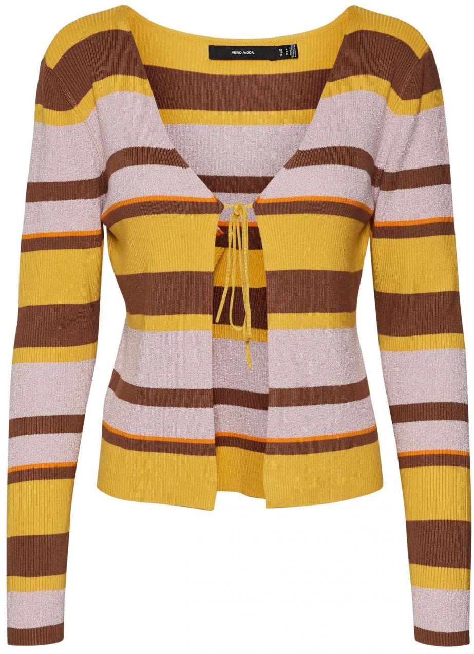 VERO MODA Kardigán 'AURA'  hnedá / žltá / fialová